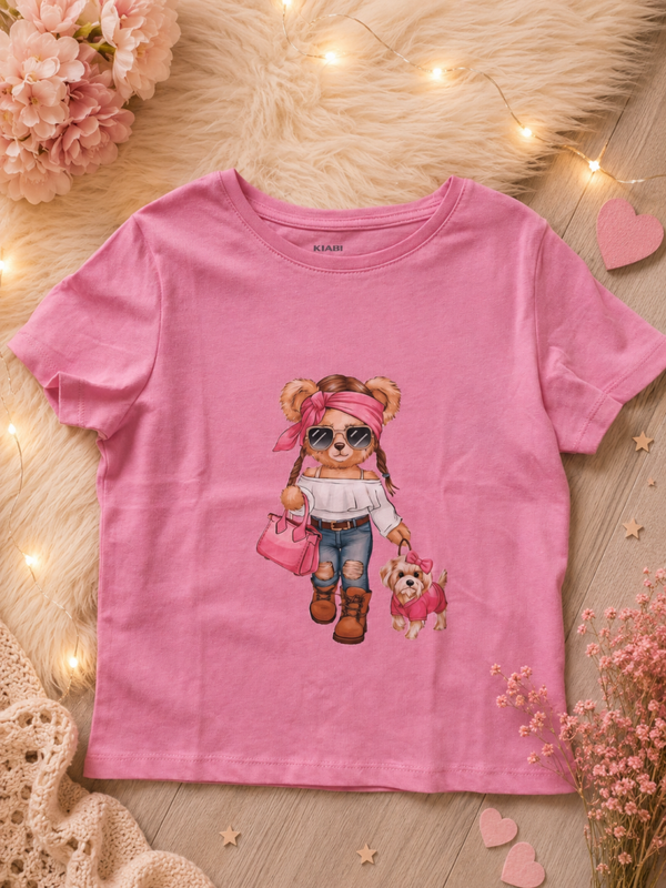 🎀 Schattig T-shirt met stijlvolle beerprint  🐻💕