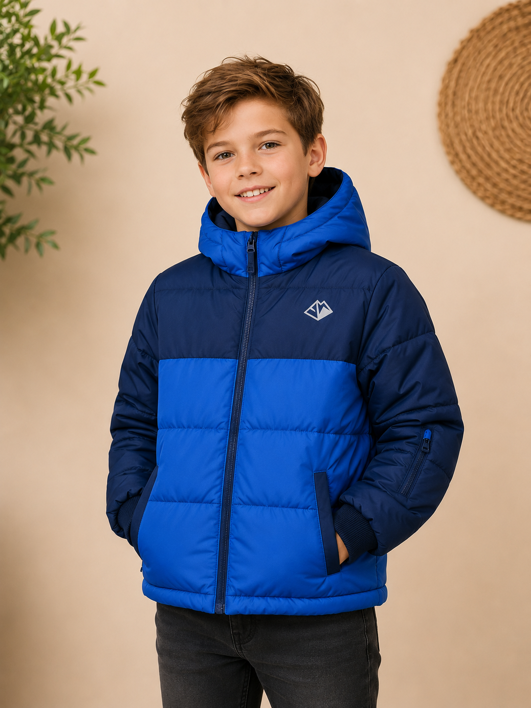 🧥 Warme jongens winterjas – Waterdicht & winddicht 💙❄️