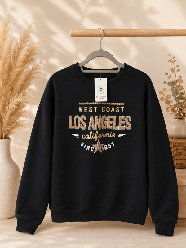 Stoere zwarte sweater – Los Angeles 🖤