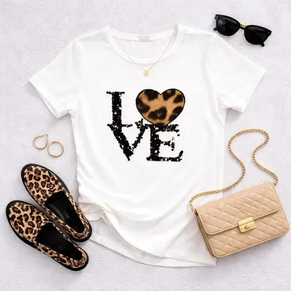 Wit meisjes shirt met paillettenprint ✨🐆