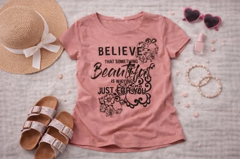 Roze meisjes T-shirt met print 🌸