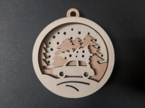 3d kerstbal auto