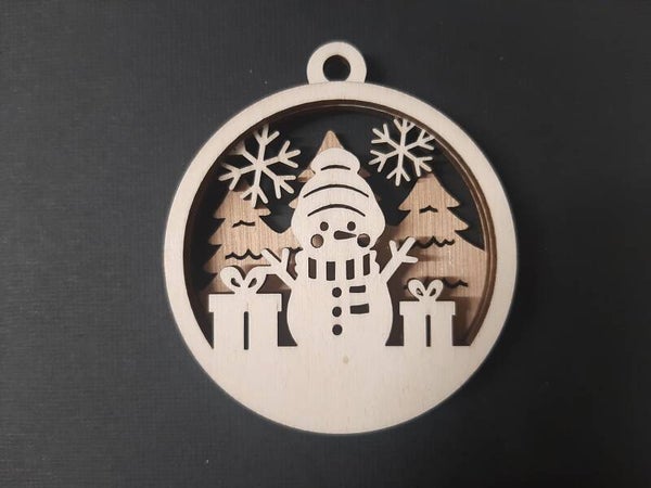 3d kerstbal Sneeuwpop