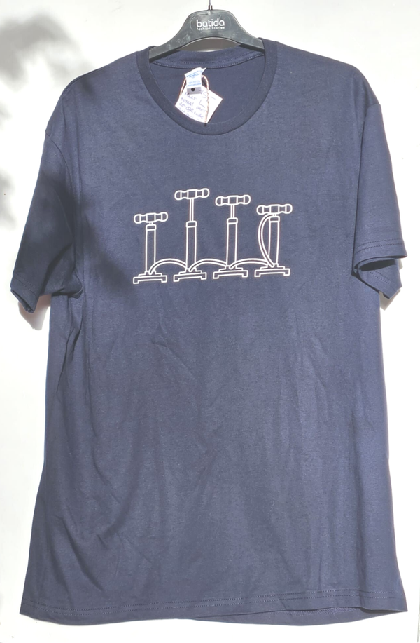 T-Shirt Single Colour Wave Bicycle Pump Hokusai