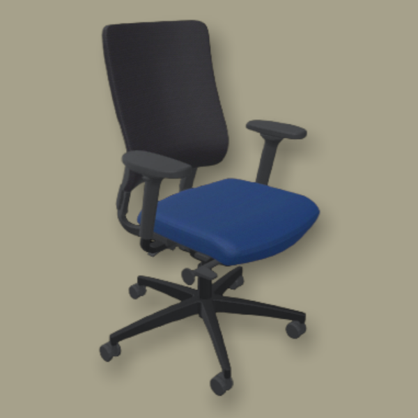 Ergonomische Arbo Thuiswerkplek Bureaustoel Viasit Drumback NPR Blauw
