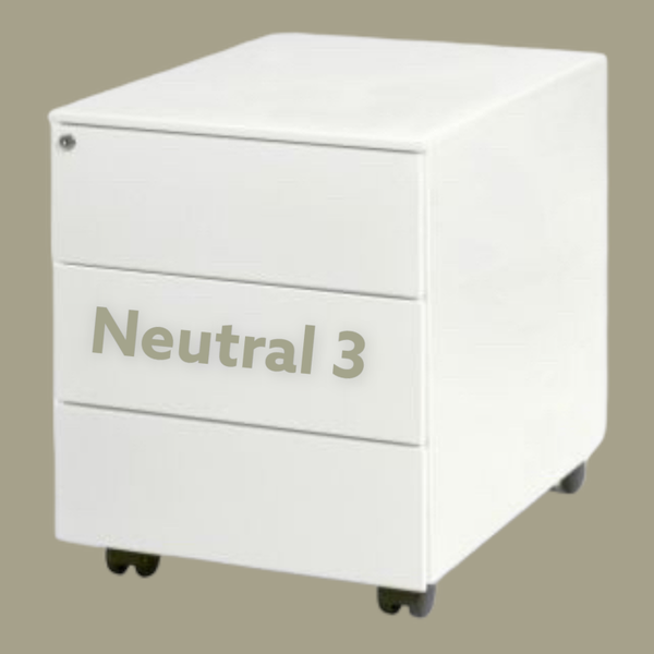 Ladeblok Swan Neutral 3 - verrijdbaar met 3x lade kleur wit.