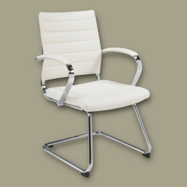 Design Vergaderstoel 12 in wit lederlook