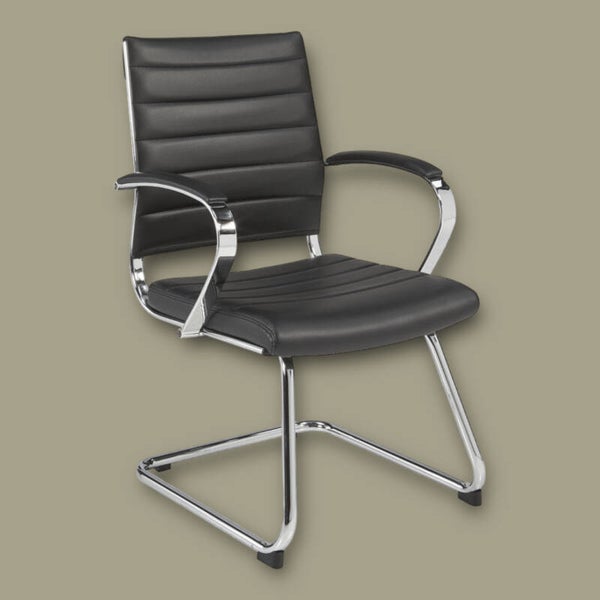 Design Vergaderstoel 12 in zwart lederlook