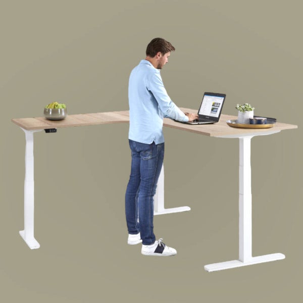 Elektrisch verstelbare Zit-Sta hoek opstelling 180x80cm +120cm aanbouw
