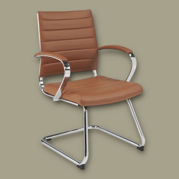 Design Vergaderstoel 12 in bruin lederlook
