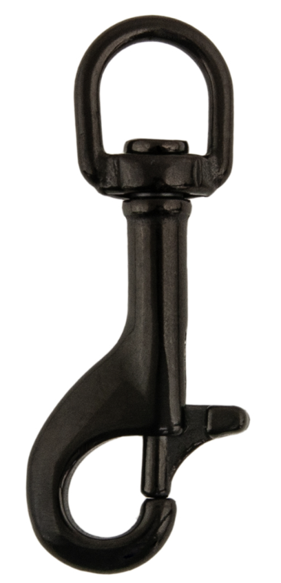 Tecline - SS bolt snap 72 mm, "D" type eye, black - Military Line
