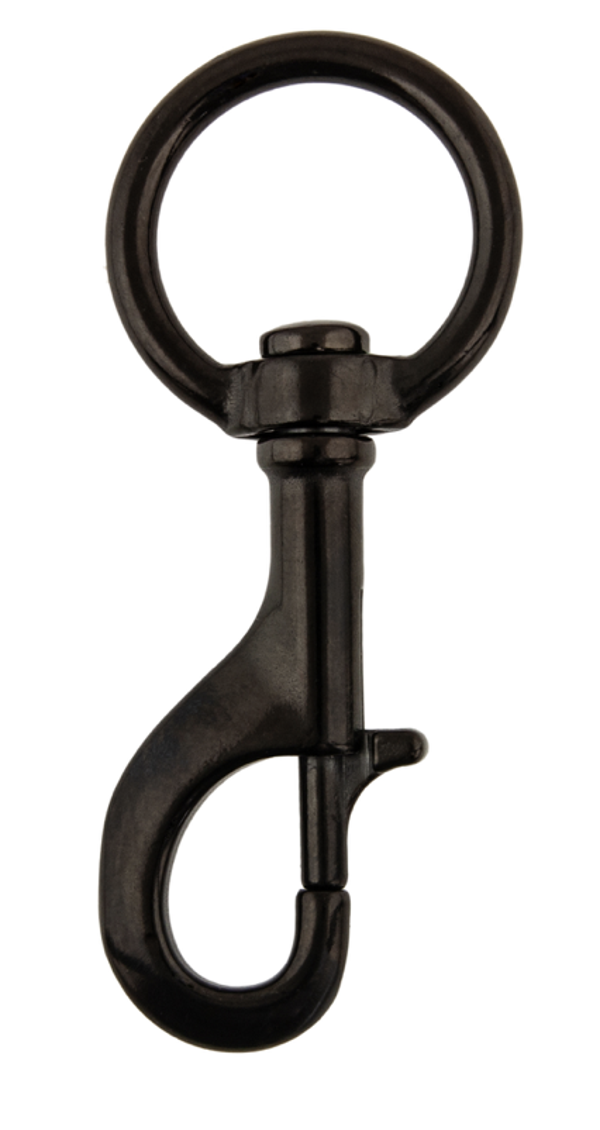 SS bolt snap 120 mm, "O" type eye, black - Military Line