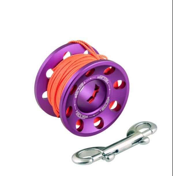 Tecline - SPOOL ALU PURPLE 15 M, WITH SS 90 MM SNAP