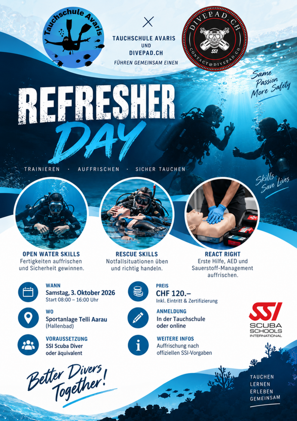 REFRESHER DAY`26 – TRAINIEREN. AUFFRISCHEN. SICHER TAUCHEN