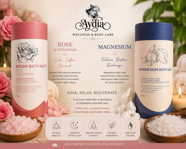 Aydia Bath Salt Collection - Rose & Geranium / Magnesium