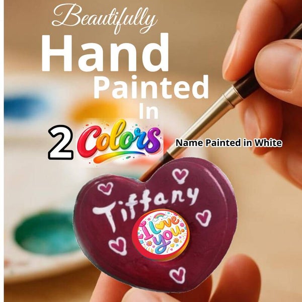 Wow Hand Painted Personalized Magnetic Heart