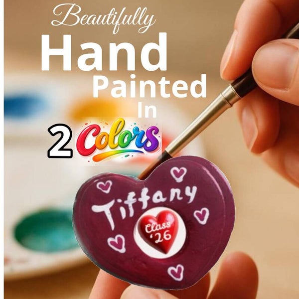Wow Hand Painted Personalized Magnetic Heart