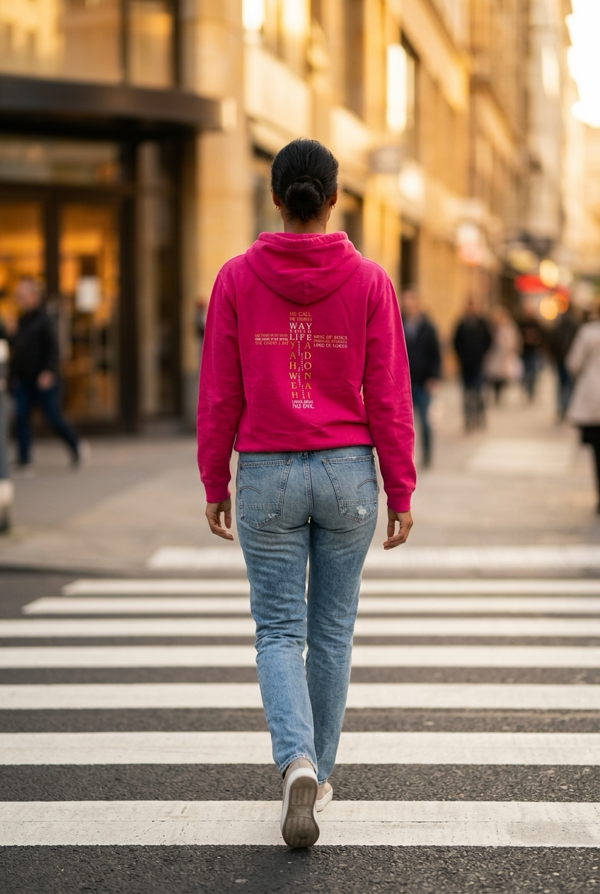 Kruis Hoodie Hot Pink