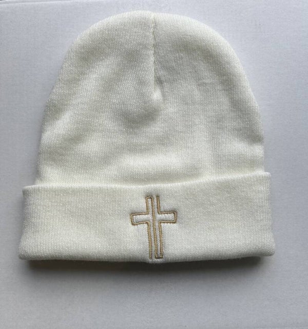 Wit muts met goud logo