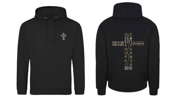 Kruis Hoodie Zwart