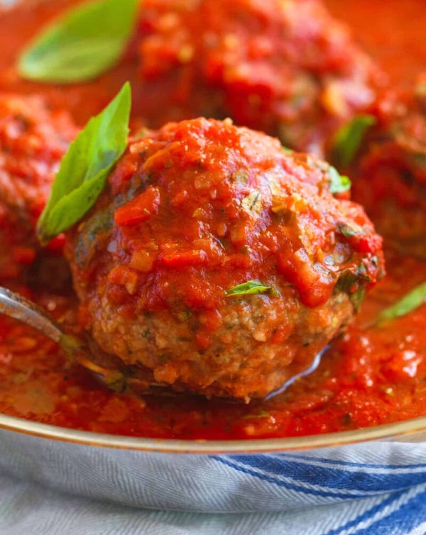 Meatballs in marinara sauce