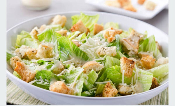 Fresh Crispy Caesar Salad with Crotons and Parmesan Cheese