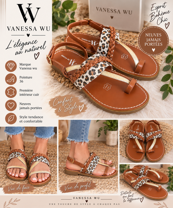 🤎 Sandales Vanessa Wu – Pointure 36 – Neuves