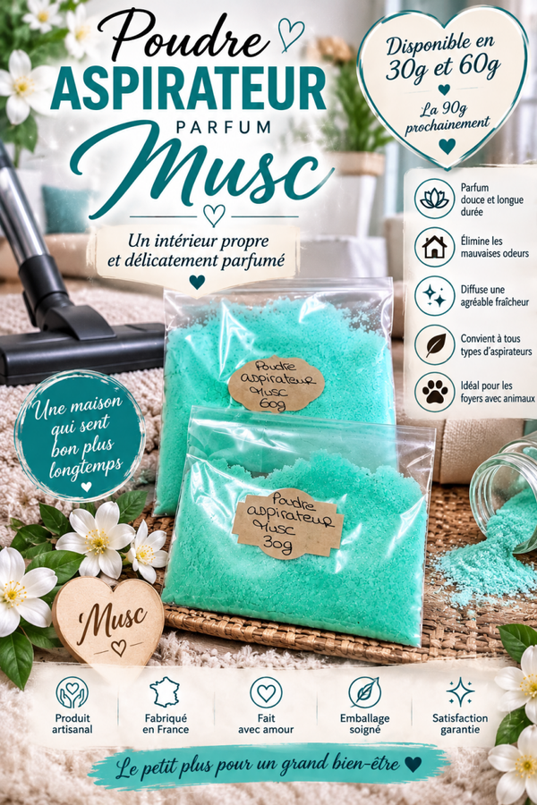 🧹✨ POUDRE ASPIRATEUR PARFUM MUSC