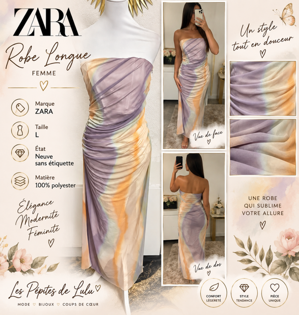 🌟Robe longue bustier Zara-Taille L- Neuve