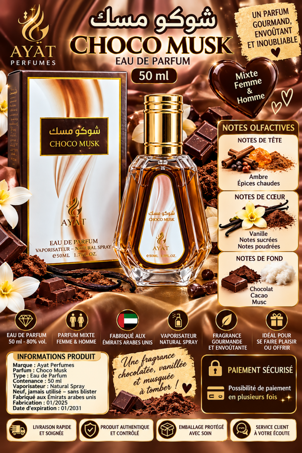 🍫 Choco Musk – Ayat Perfumes – Eau de Parfum Mixte 50 ml ✨
