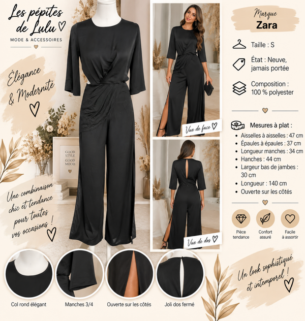 🖤 Combinaison pantalon Zara – Taille S – Neuve
