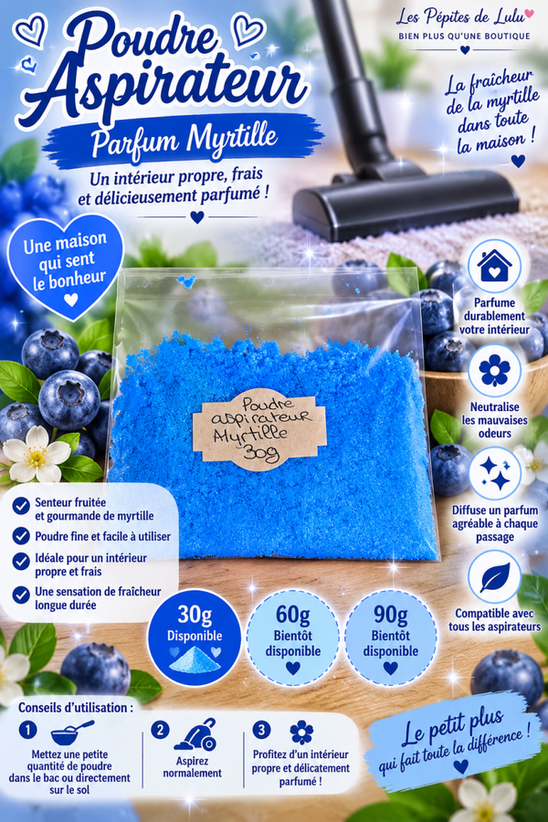 🫐 Poudre aspirateur parfumée – Myrtille 🫐