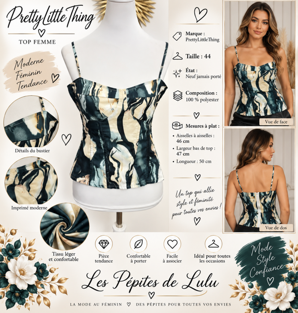 ✨ Top PrettyLittleThing – Taille 44 – Neuf ✨