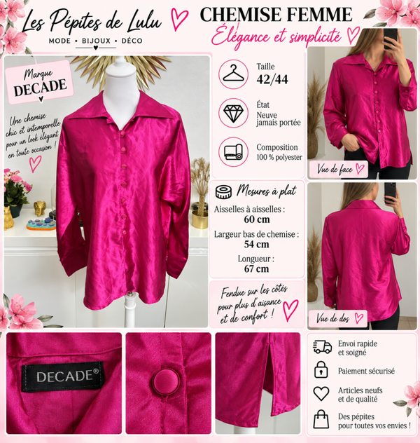 ✨ Chemise satinée Decade – Taille 42/44