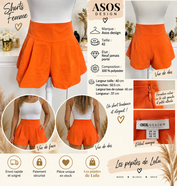 🧡 Short femme ASOS DESIGN – Taille 42 🧡