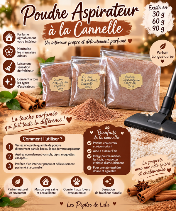 🤎 Poudre parfumée pour aspirateur – Cannelle 🤎
