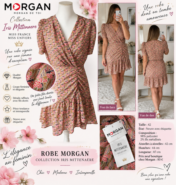 ✨ Robe Morgan x Iris Mittenaere – Taille 42 – Fils dorés – Neuve avec étiquette