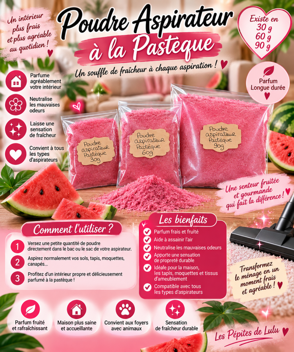 🍉 Poudre parfumée pour aspirateur – Pastèque 🍉