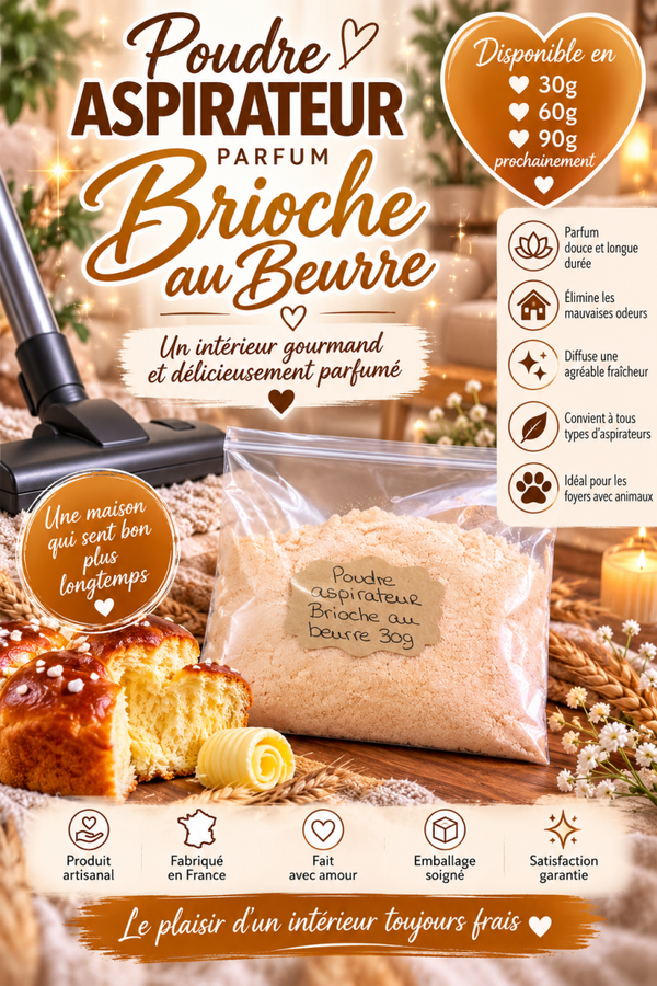 🥐✨ POUDRE ASPIRATEUR – PARFUM BRIOCHE AU BEURRE ✨🥐