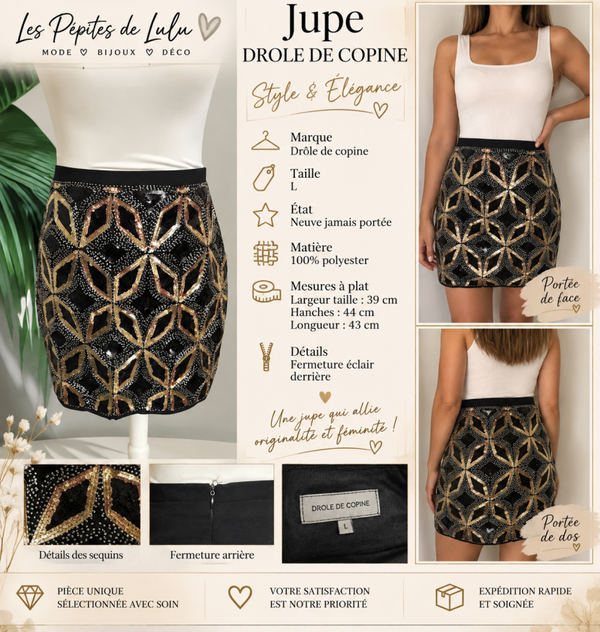 Jupe Drôle de Copine – Taille L – Neuve ✨