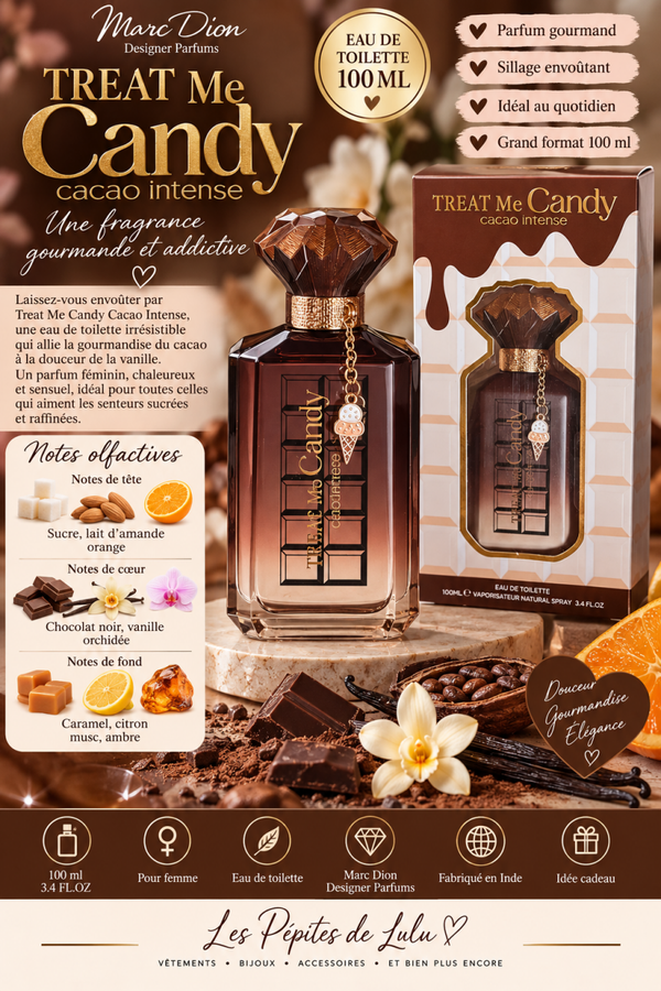 🍫 Eau de Toilette Treat Me Candy Cacao Intense – Marc Dion – Femme – 100 ml
