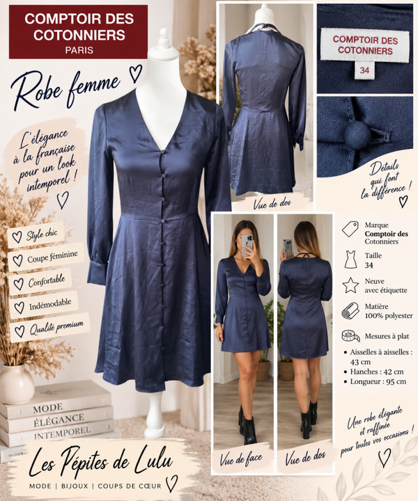 💙 Robe Comptoir des Cotonniers – Taille 34 – Neuve avec étiquette