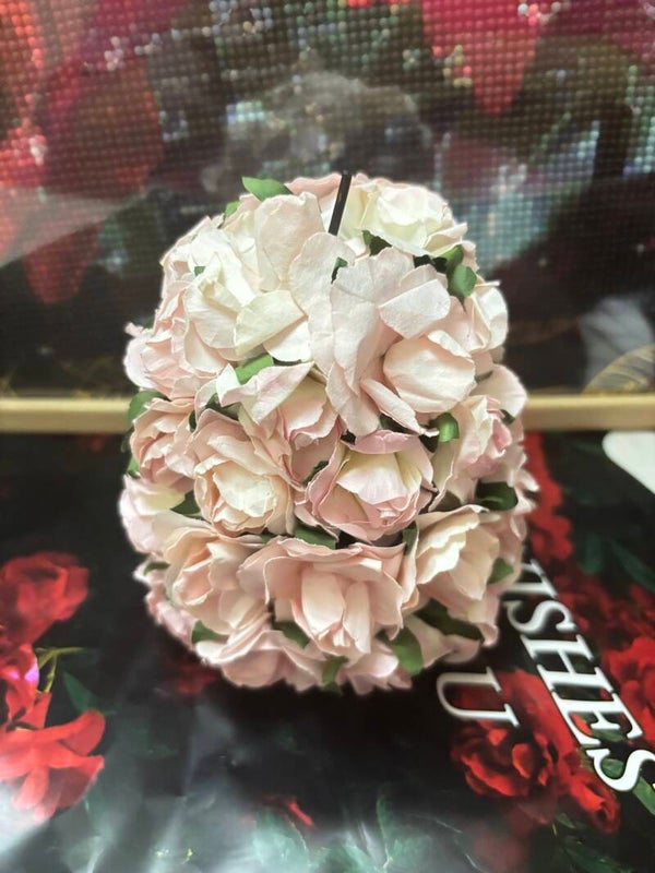 Poire, fleuri, artisanales, rose, rose, poudré et blanche, fait main