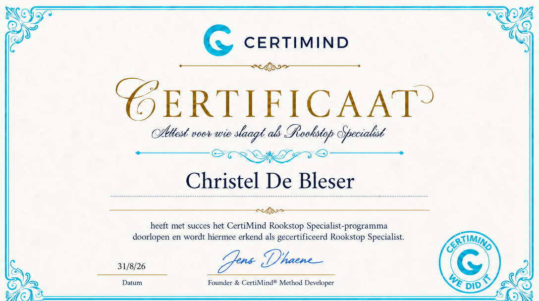 Certificaat CertiMind | Christel De Bleser attest van bekwaamheid