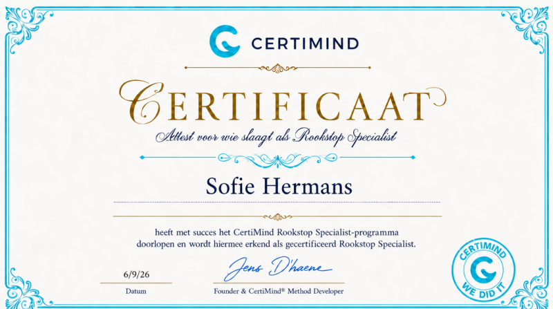 attest van bekwaamheid Sofie Hermans Rookstopspecialist CertiMind
