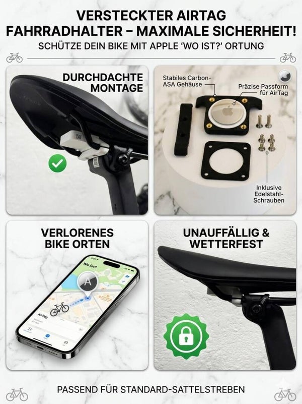 versteckter Airtag Halter Fahrradsattel