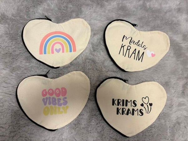 Tascherl mit Reißverschluss Herzform