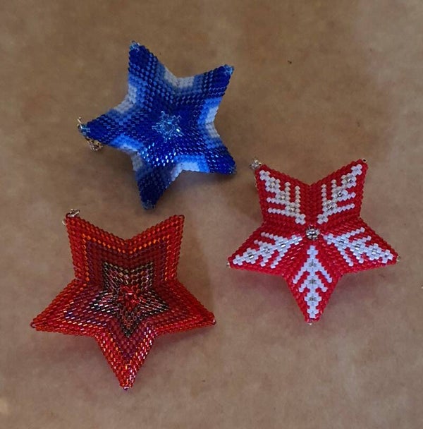 3D Kerststerren van kralen