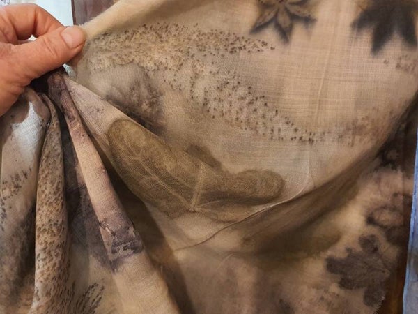 Sjaal Ecoprint WOL - Nazomeren