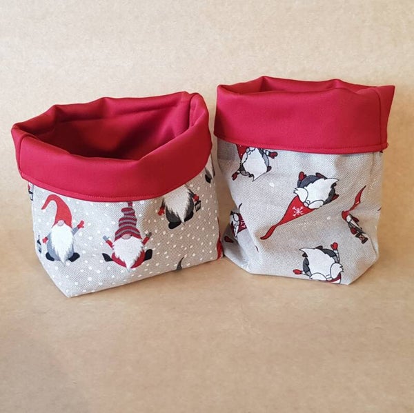 Stoffen (kerst) mandje  #166